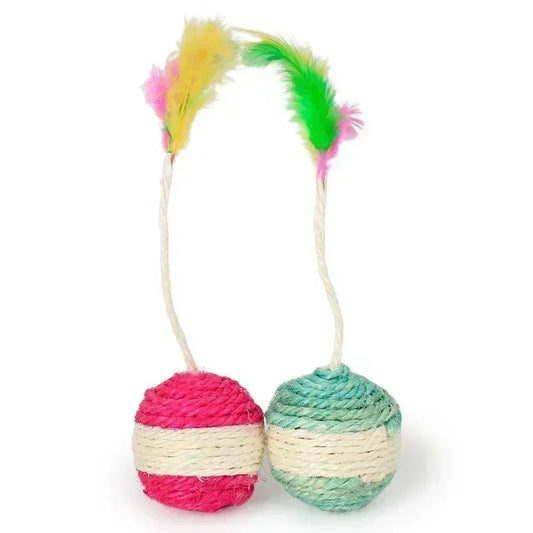 Sisalseil Spielball mit Feder