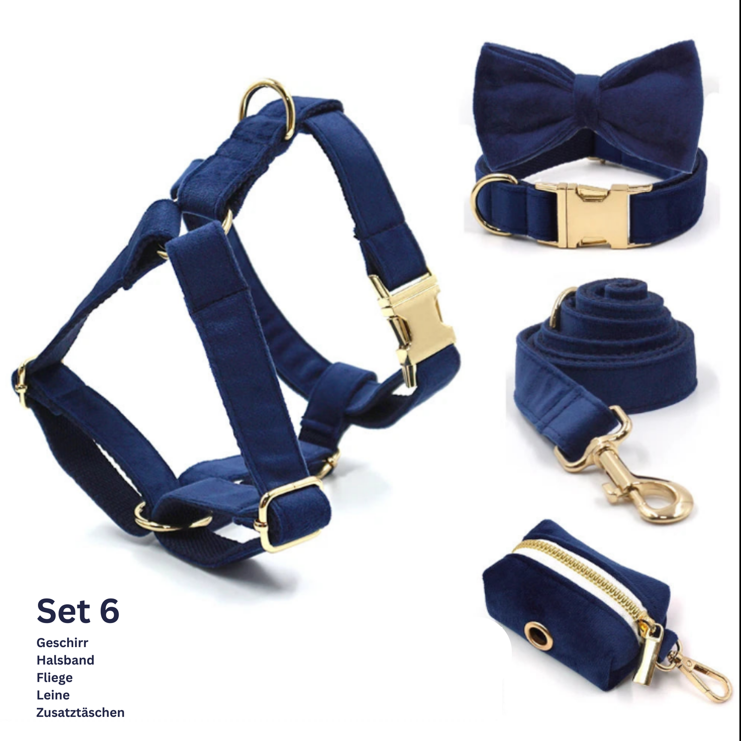 Marinblaue Accessoires Einzeln oder im Set